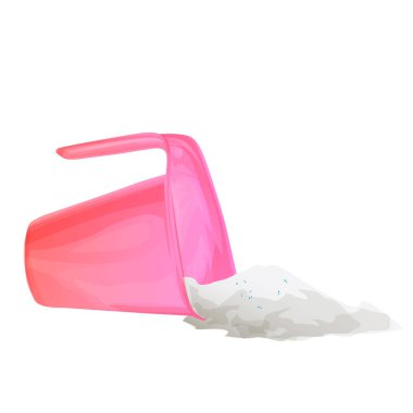 Toz deterjan vektör. Çamaşır Temizleme illüstrasyon. Karikatür tarzı