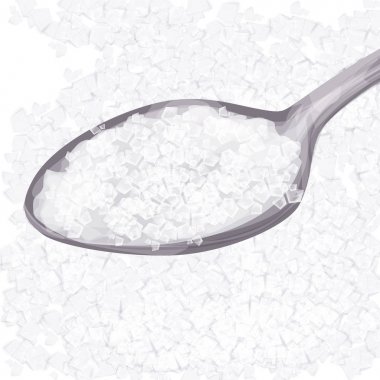 Şeker kaşığı. Vektör çizim nesnesi izole. Beyaz toz