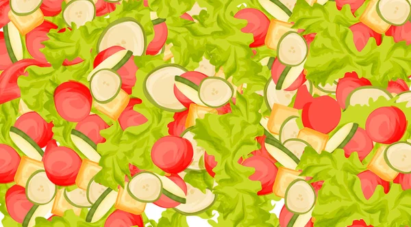 Fondo con verduras, estilo de dibujos animados — Vector de stock