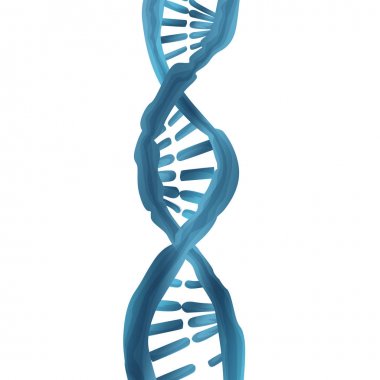 DNA vektör kavramı. Mavi yapı stili illüstrasyon. Tıbbi illüstrasyon izole ve transparated