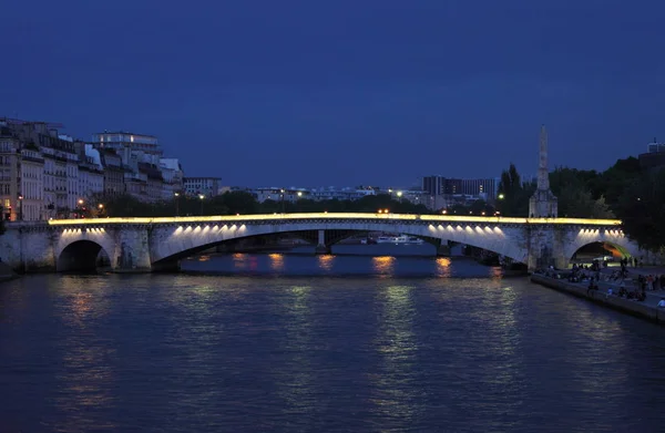 Puente Tournelle Noche París Francia — Foto de Stock