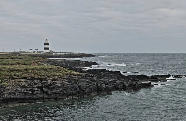 Maják Háček Zavěšení Hlavou Hrabství Wexford Irsko Hdr — Stock fotografie