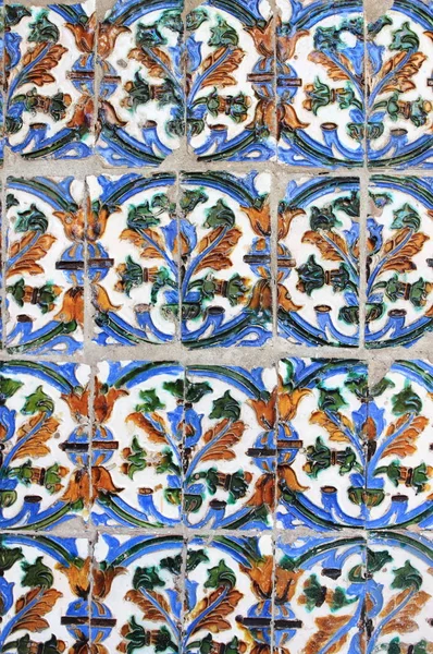 Bir Endülüs Azulejo Geleneksel Kalıpları Sevilla Spanya — Stok fotoğraf