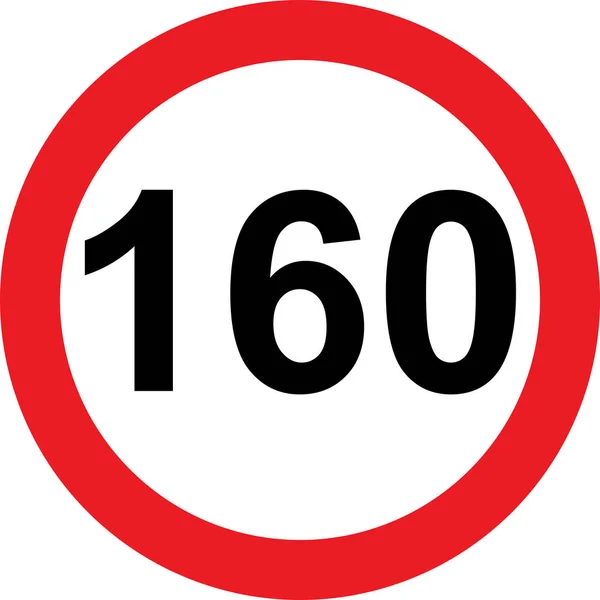 160 señal de tráfico de limitación de velocidad — Foto de Stock