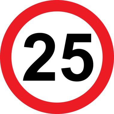25 hız sınırlama yol işareti