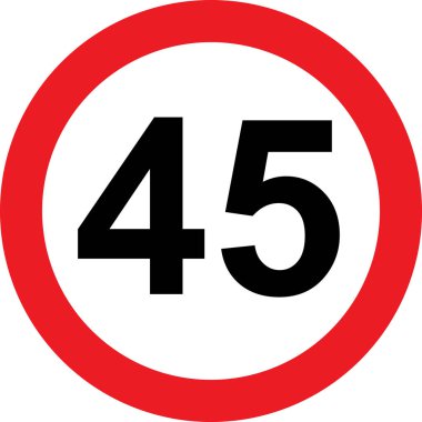 45 hız sınırlama yol işareti