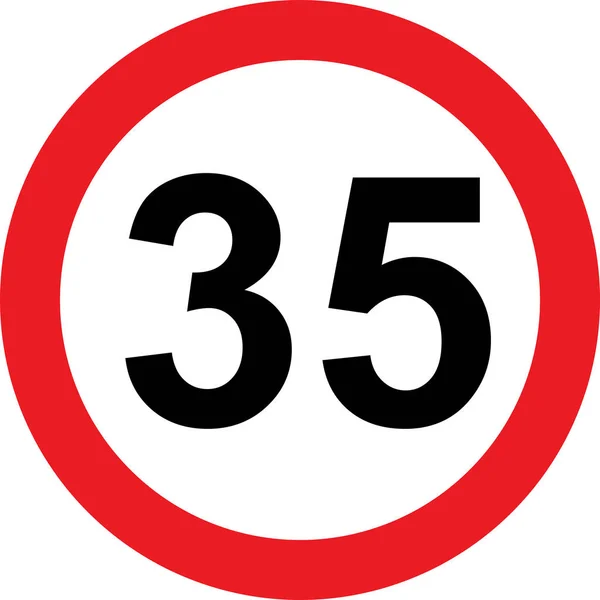 35 rychlostní omezení dopravní značka — Stock fotografie