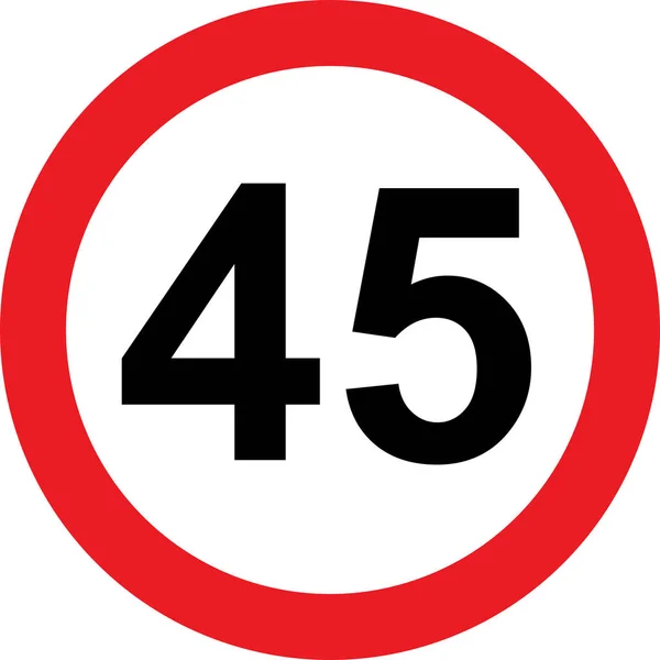 45 dopravní značka omezení rychlosti — Stock fotografie