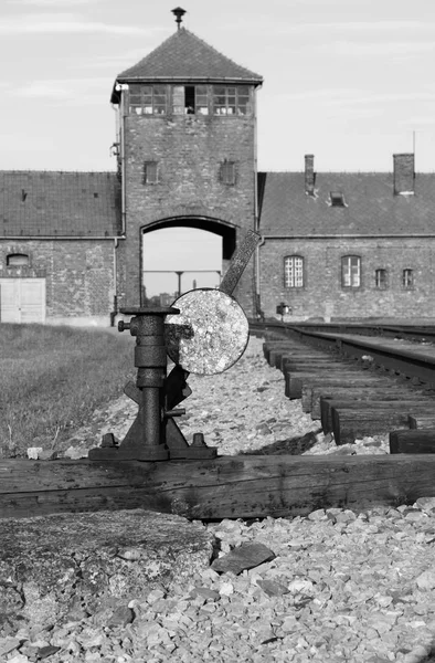 Entrada principal para Auschwitz — Fotografia de Stock