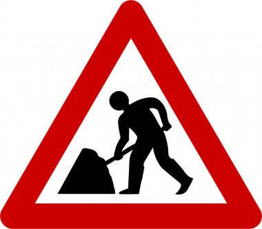 Uyarı işareti ile yol çalışmaları