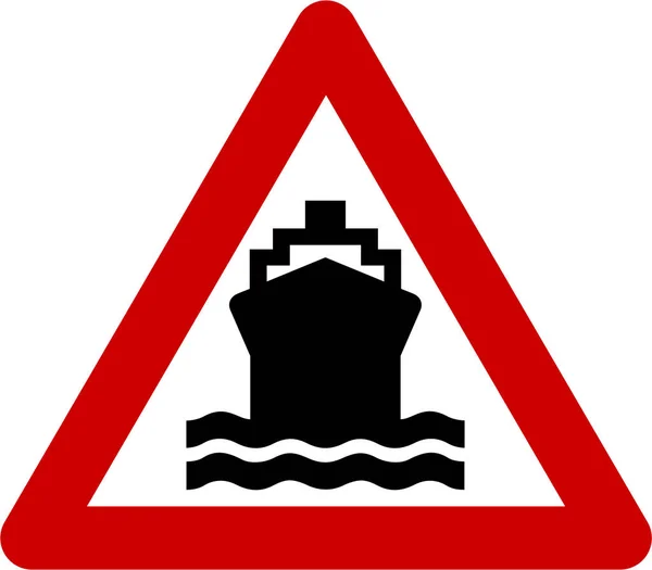 배의 상징물이 들어 있는 경고 표지 — 스톡 사진