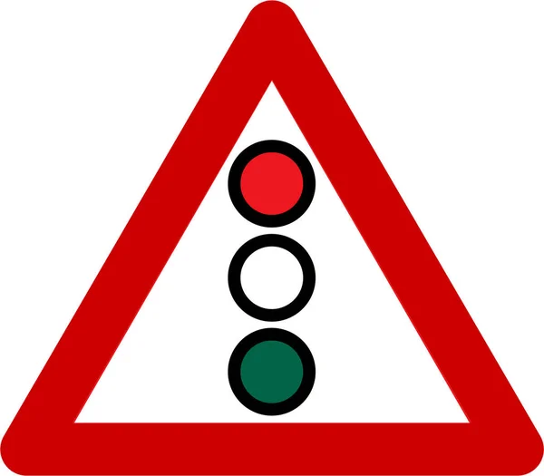 Warning sign with traffic light — Stock Photo, Image