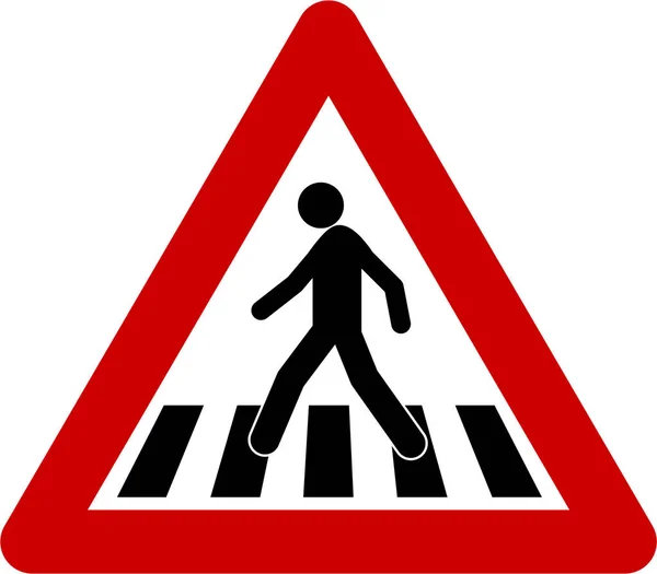 Warning sign with crosswalk — Stock Photo, Image