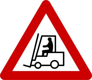 Forklift ile uyarı işareti