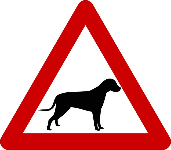 Sinal de aviso com cão — Fotografia de Stock