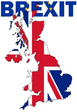 İngiltere'de harita Brexit metin