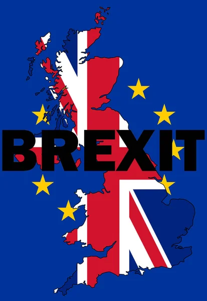 영국 지도 된 Brexit 텍스트 — 스톡 사진