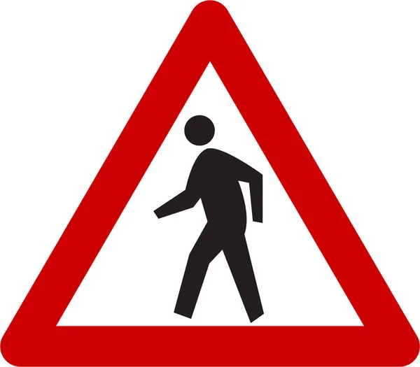 Varovný znak s chodcem — Stock fotografie