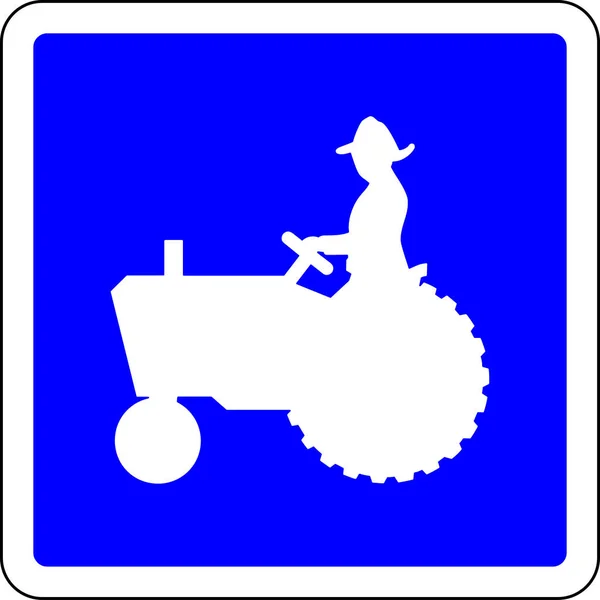 Traktor erlaubt Verkehrsschild — Stockfoto