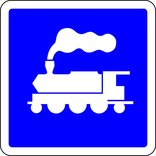 Trein Blauw Verkeersbord Toegestaan — Stockfoto
