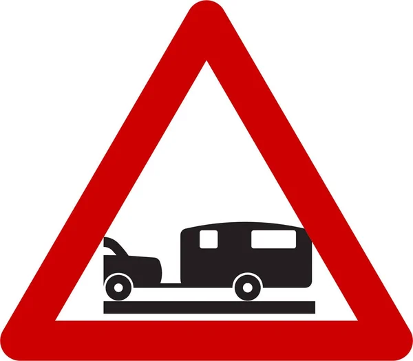 Varningsskylt med husvagn — Stockfoto