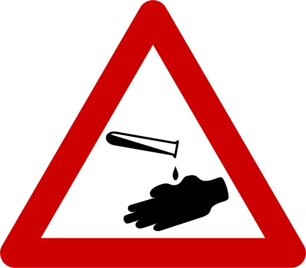 Предупреждающий знак с агрессивными веществами — стоковое фото