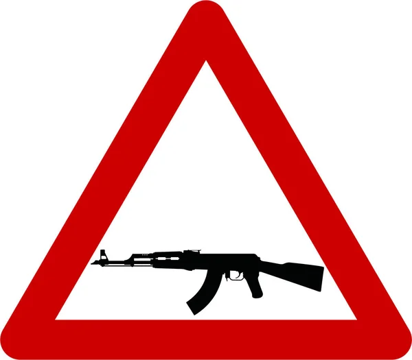 Warnschild mit Gewehren — Stockfoto