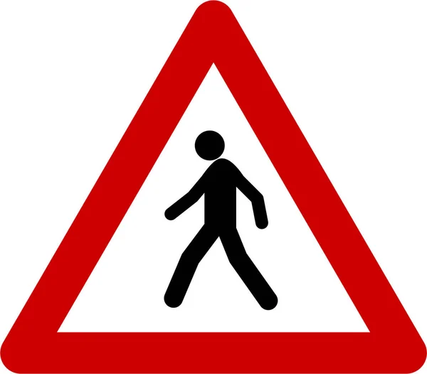 Warning sign with pedestrian — Stock Photo, Image