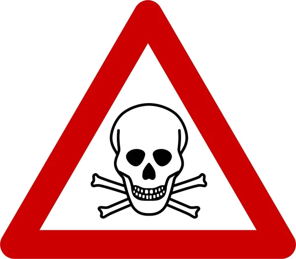 Warning sign with deadly danger — Stock Photo, Image