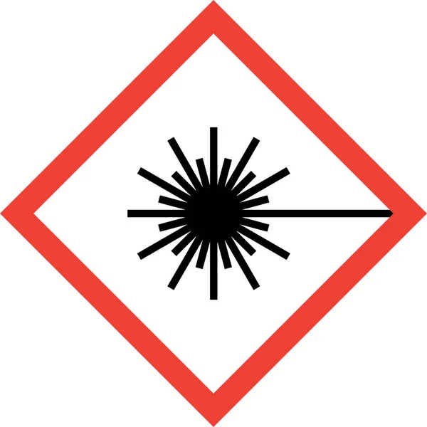 Hazard sign with laser beam — Stock Photo, Image