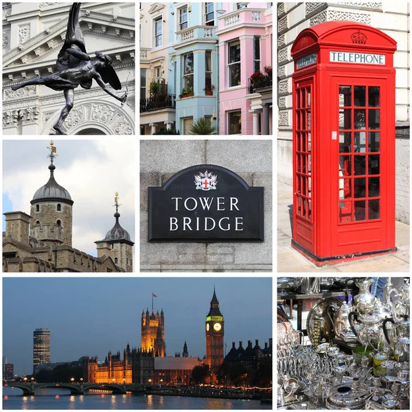 Collage de monumentos de Londres — Foto de Stock