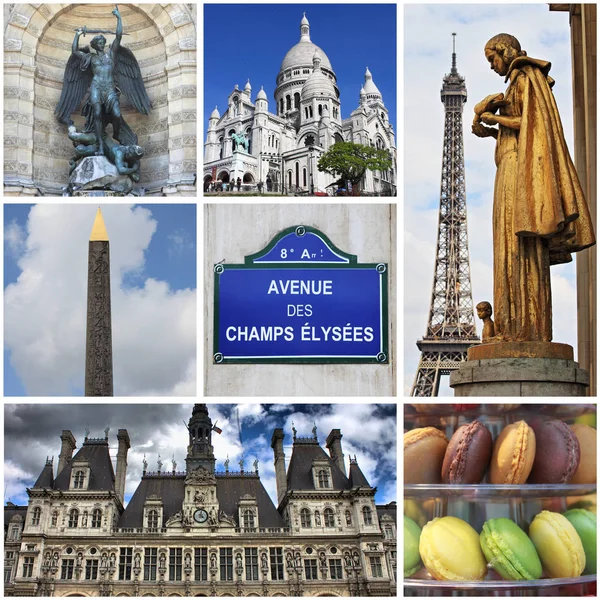 Monumentos de París collage — Foto de Stock