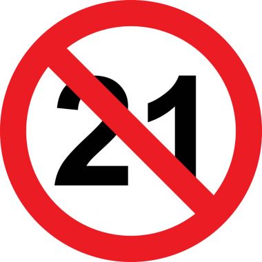 21 yaş sınırlaması işareti