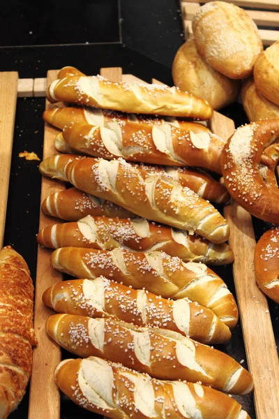 Pão Fresco Para Venda Uma Padaria — Fotografia de Stock