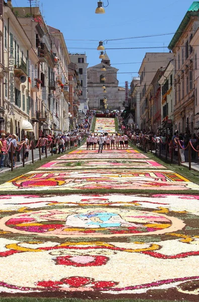 Genzano Italy June Floral Carpet Main Street June 2017 Genzano — Stock Photo, Image