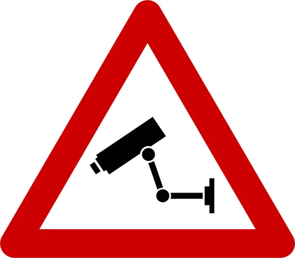 Warning sign with surveillance camera — Stock Photo, Image