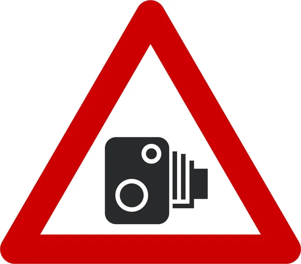 Warnschild mit Überwachungskamera — Stockfoto