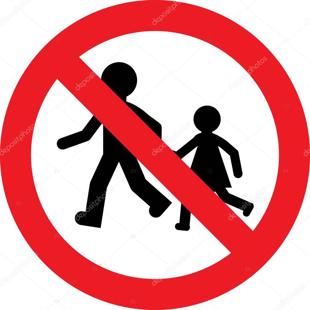 No kids play sign