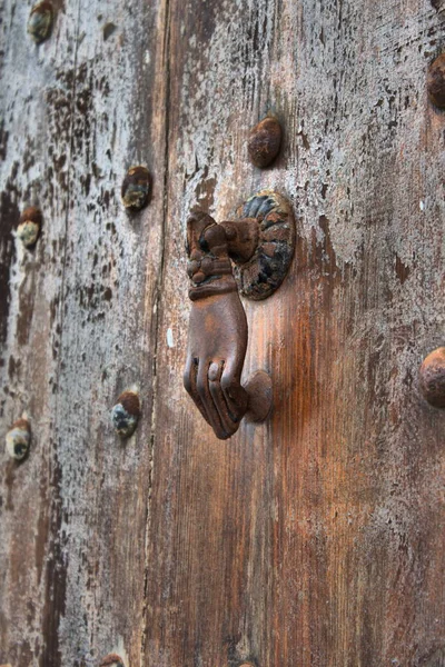 Typický Arabský Styl Kliku Dřevěné Dveře — Stock fotografie