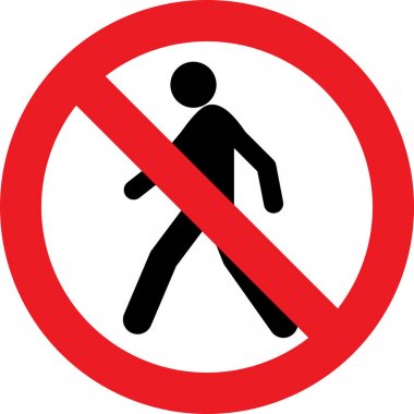 No pedestrian sign clipart