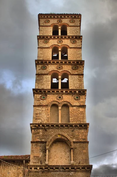 Bell tower of the Cathedral of Sermoneta — Stock Photo, Image