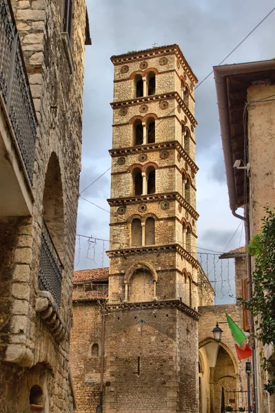 Torre de sino da Catedral de Sermoneta — Fotografia de Stock