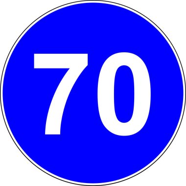 70 önerilen hız yol işareti