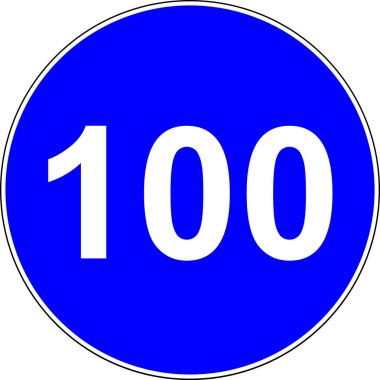 100 önerilen hız yol işareti