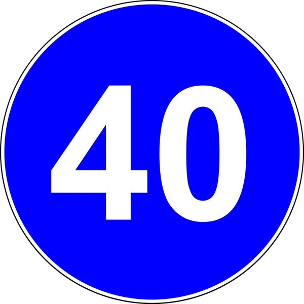 40 señal de tráfico de velocidad sugerida — Foto de Stock