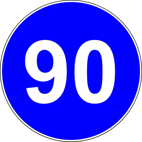 90 señal de tráfico de velocidad sugerida —  Fotos de Stock