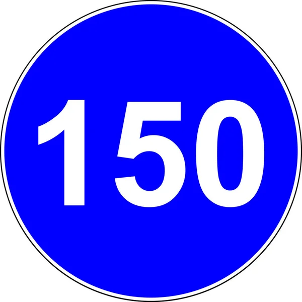 150 sinal de estrada velocidade sugerida — Fotografia de Stock