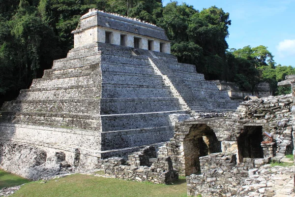 Chrám Inscenací Palenque Chiapas Mexiko — Stock fotografie