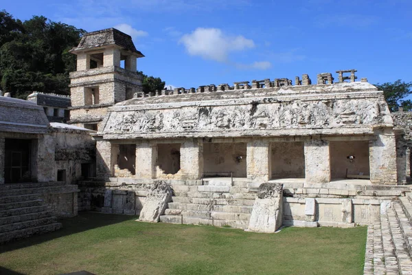 Der Palastkomplex Palenque Chiapas Mexiko — Stockfoto