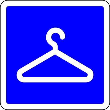 Beyaz arkaplanda mevcut mavi işaret